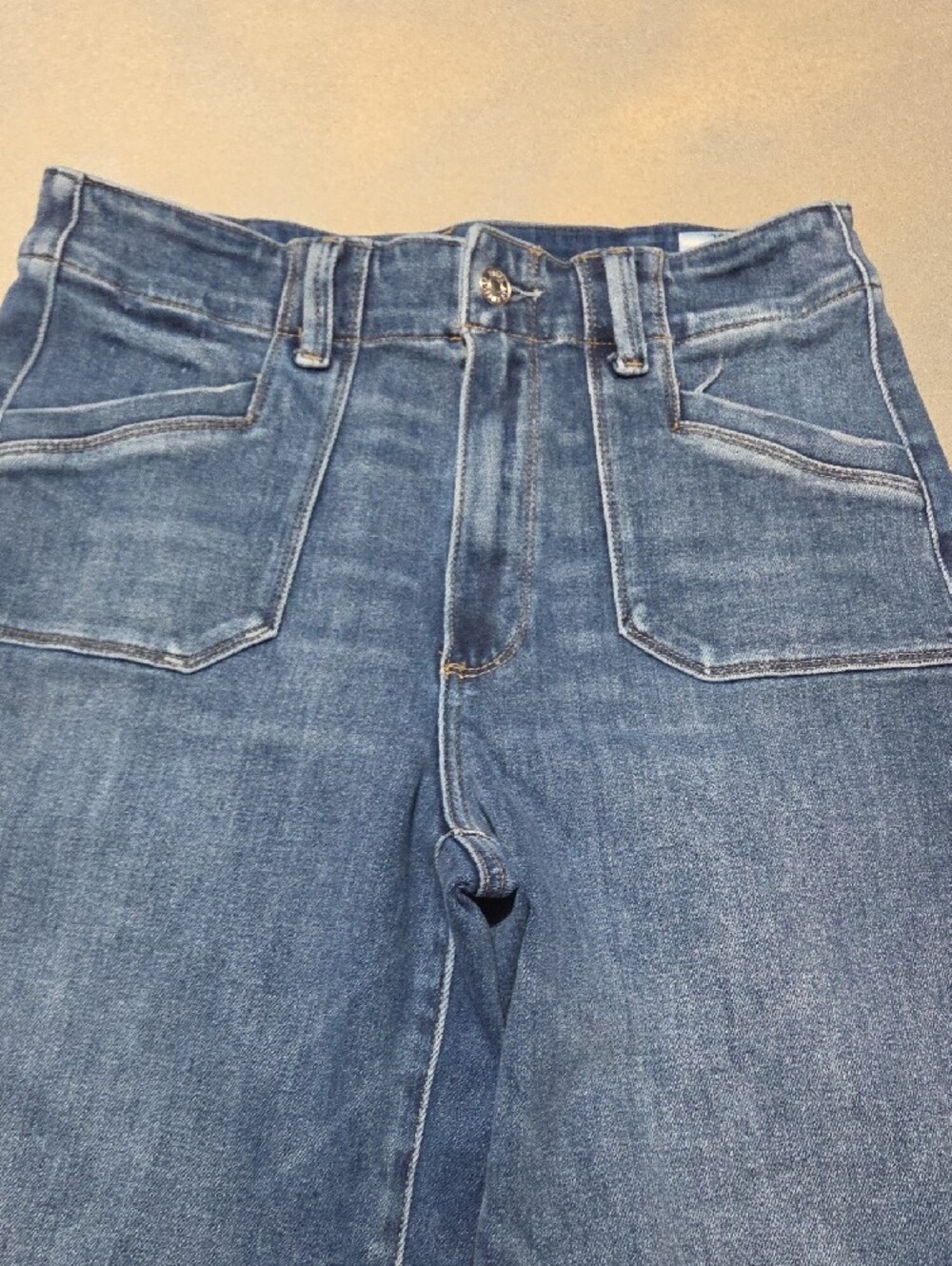 PAIGE ANESSA Wide Leg Jeans in Deep Blue Denim NWOTS!!! ANTHROPOLGIE. - Picture 3 of 11